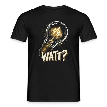 Watt Elektriker Lustiger Spruch Glühbirne - Männer T-Shirt - Schwarz - Vorne - AI Model Male 178 light (178cm)