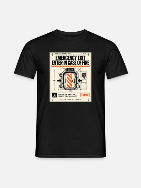Notausgang im Brandfall - Männer T-Shirt - Schwarz