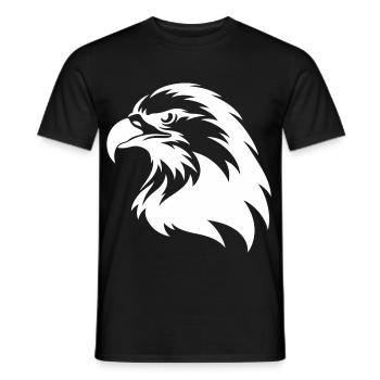 Adlerkopf Silhouette Schwarz-Weiß - Männer T-Shirt - Schwarz - Vorne - AI Model Male 178 light (178cm)