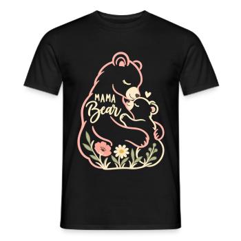 Minimales Herz-Geschenk für Mama Mama Bär - Männer T-Shirt - Schwarz - Vorne - AI Model Male 178 light (178cm)