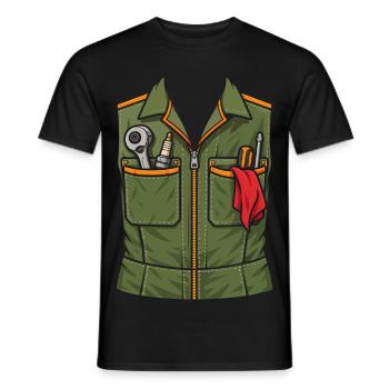 Lustiges Mechaniker T-Shirt Werkzeugweste - Männer T-Shirt - Schwarz - Vorne - AI Model Male 178 light (178cm)
