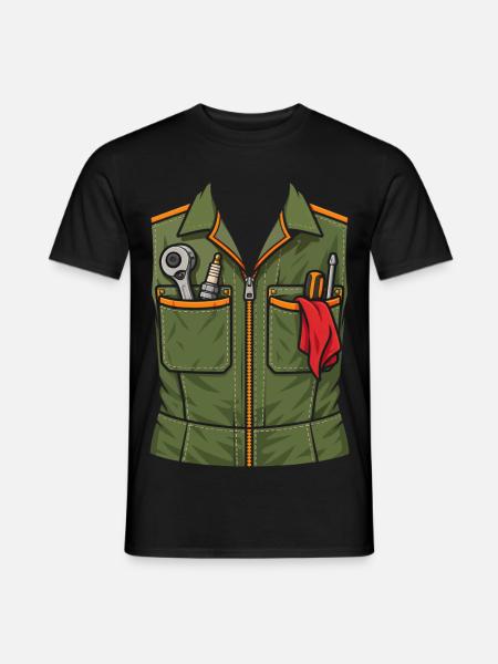 Lustiges Mechaniker T-Shirt Werkzeugweste - Männer T-Shirt - Schwarz