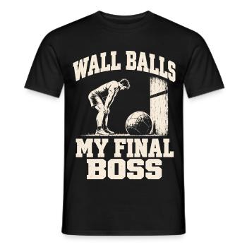 Wall Balls Hybrid Fitness Rennen Fitnessstudio Humor Männer - Männer T-Shirt - Schwarz - Vorne - AI Model Male 178 light (178cm)