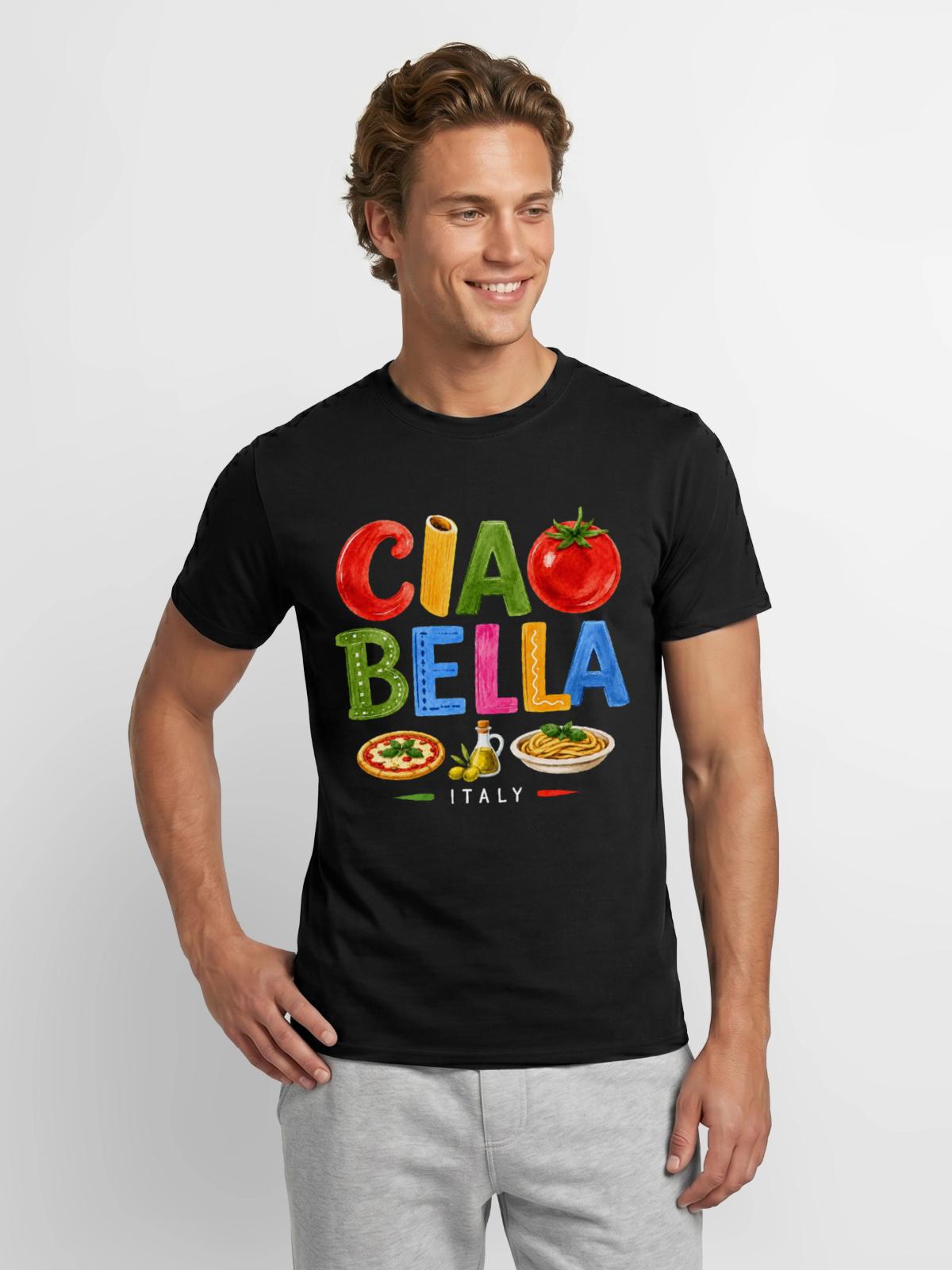 Ciao Bella - Männer T-Shirt - Schwarz - Vorne - AI Model Male 178 light (178cm)
