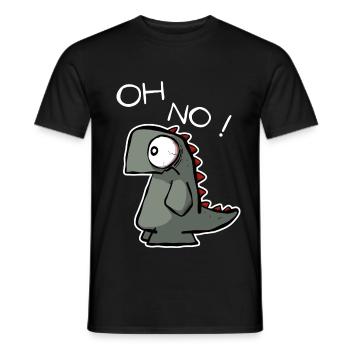 Oh No !  Lustiger Dino für Shirts und Sticker - Männer T-Shirt - Schwarz - Vorne - AI Model Male 178 light (178cm)