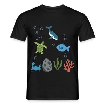 Wal Unterwasser Kinder Meeresschildkröte - Männer T-Shirt - Schwarz - Vorne - AI Model Male 178 light (178cm)