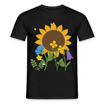 Blumen floral Blumenmotiv Zeichnung Blumenfreunde - Männer T-Shirt - Schwarz - Vorne - AI Model Male 178 light (178cm)