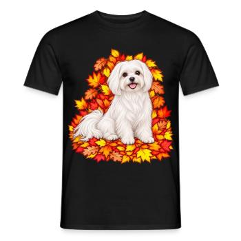 Malteser im Laubkranz - Männer T-Shirt - Schwarz - Vorne - AI Model Male 178 light (178cm)