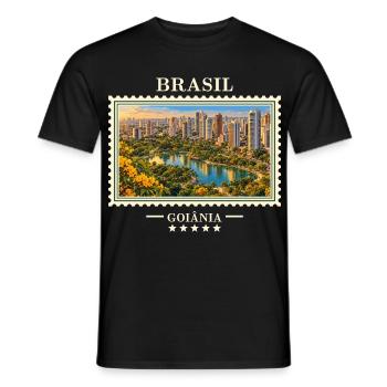 Brasilien Goiânia Vintage Reisemarke - Männer T-Shirt - Schwarz - Vorne - AI Model Male 178 light (178cm)