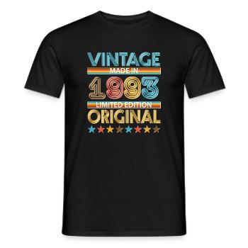1993 - Männer T-Shirt - Schwarz - Vorne - AI Model Male 178 light (178cm)