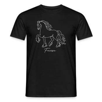 Friese Pferd Line Art Minimalistisch Elegant - Männer T-Shirt - Schwarz - Vorne - AI Model Male 178 light (178cm)