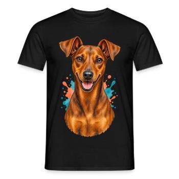 Deutscher Pinscher - Männer T-Shirt - Schwarz - Vorne - AI Model Male 178 light (178cm)
