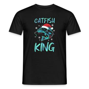 Catfish King Wels Angeln Angler Weihnachten - Männer T-Shirt - Schwarz - Vorne - AI Model Male 178 light (178cm)