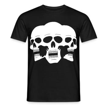 Dreiköpfiger Schädel - Männer T-Shirt - Schwarz - Vorne - AI Model Male 178 light (178cm)
