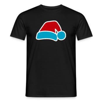 Weihnachtsmann-Pop-Hut Blau-Rot - Männer T-Shirt - Schwarz - Vorne - AI Model Male 178 light (178cm)