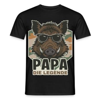 Papa die Legende Wildschwein - Männer T-Shirt - Schwarz - Vorne - AI Model Male 178 light (178cm)