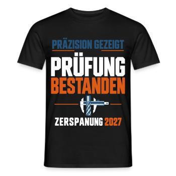 Präzision gezeigt – Zerspanung bestanden 2027 - Männer T-Shirt - Schwarz - Vorne - AI Model Male 178 light (178cm)