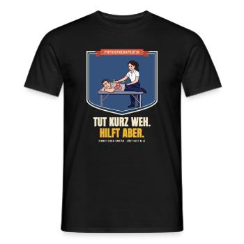 Physiotherapeutin – Geschenk Physio Spruch lustig - Männer T-Shirt - Schwarz - Vorne - AI Model Male 178 light (178cm)