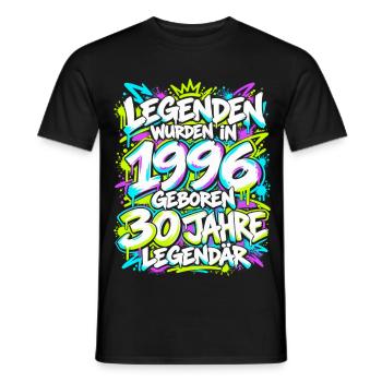 1996 Legenden 30. Geburtstag 90er Graffiti - Männer T-Shirt - Schwarz - Vorne - AI Model Male 178 light (178cm)