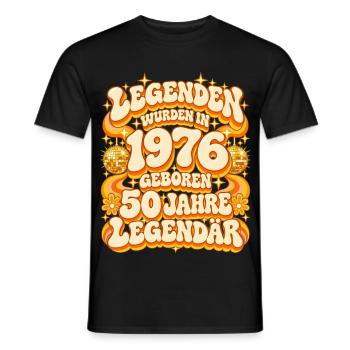 1976 Legenden 50. Geburtstag 70er Disco - Männer T-Shirt - Schwarz - Vorne - AI Model Male 178 light (178cm)