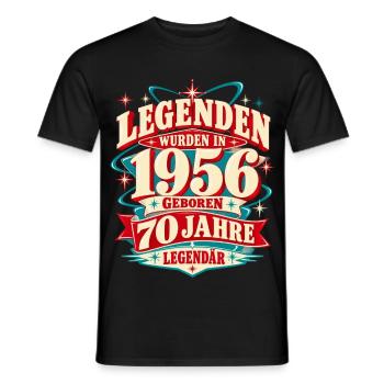 1956 Legenden 70. Geburtstag 50er Retro - Männer T-Shirt - Schwarz - Vorne - AI Model Male 178 light (178cm)