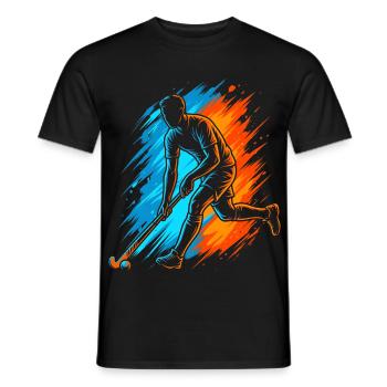 Hockey Floorball Herren Kinder Feldhockey Jungen - Männer T-Shirt - Schwarz - Vorne - AI Model Male 178 light (178cm)
