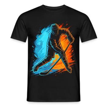 Eishockey Eishockeyspieler Kinder Jungen Hockey - Männer T-Shirt - Schwarz - Vorne - AI Model Male 178 light (178cm)