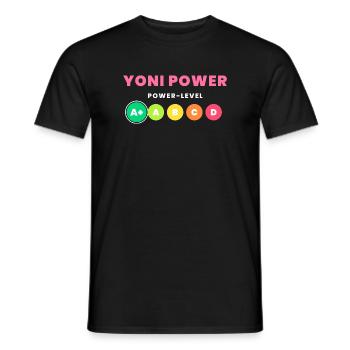 Yoni Power Level A Plus - Männer T-Shirt - Schwarz - Vorne - AI Model Male 178 light (178cm)