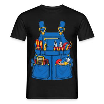 Elektriker Werkzeugschürze - Männer T-Shirt - Schwarz - Vorne - AI Model Male 178 light (178cm)