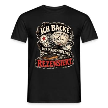 Ich Backe Rauchmelder Rezension - Männer T-Shirt - Schwarz - Vorne - AI Model Male 178 light (178cm)