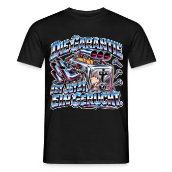 Die Garantie ist ein Gerücht - Männer T-Shirt - Schwarz - Vorne - AI Model Male 178 light (178cm)