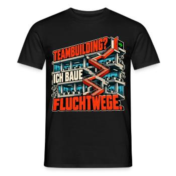 Teambuilding Fluchtwege Bauwerk - Männer T-Shirt - Schwarz - Vorne - AI Model Male 178 light (178cm)