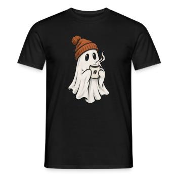 Kuschelgeist mit Kaffee - Männer T-Shirt - Schwarz - Vorne - AI Model Male 178 light (178cm)