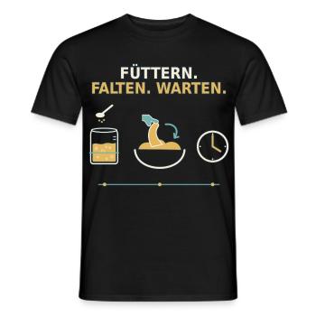 Sauerteig – Füttern Falten Warten - Männer T-Shirt - Schwarz - Vorne - AI Model Male 178 light (178cm)