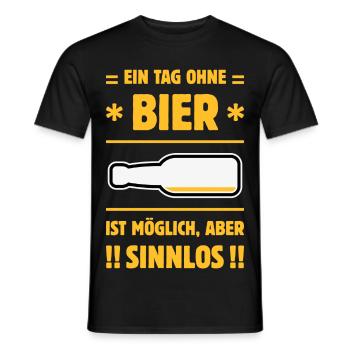 Ein Tag Ohne Bier Ist Möglich, Aber Sinnlos! NEG3C - Männer T-Shirt - Schwarz - Vorne - AI Model Male 178 light (178cm)