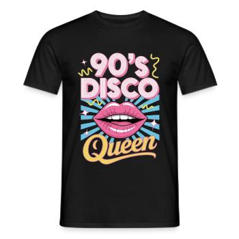 90er Jahre Disco Queen Retro Dance Party Nostalgie - Männer T-Shirt - Schwarz - Vorne - AI Model Male 178 light (178cm)