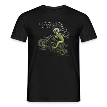 Löwenzahn-Biker Vintage-Motorrad und Samen im Wind - Männer T-Shirt - Schwarz - Vorne - AI Model Male 178 light (178cm)
