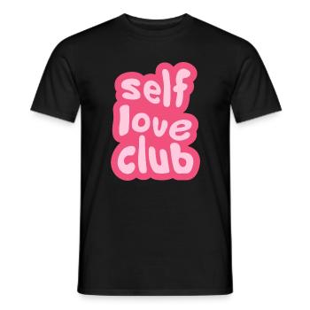 Selbst Love Club Typografisch - Männer T-Shirt - Schwarz - Vorne - AI Model Male 178 light (178cm)