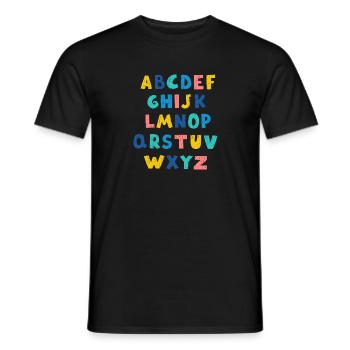 Lebendiges Alphabet - Männer T-Shirt - Schwarz - Vorne - AI Model Male 178 light (178cm)