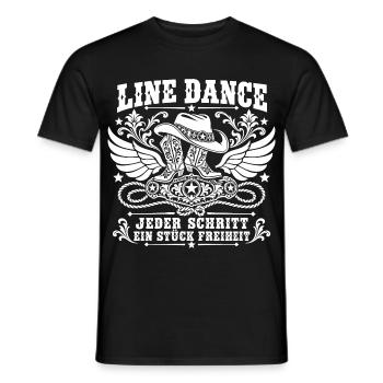 Line Dance Freiheit - Männer T-Shirt - Schwarz - Vorne - AI Model Male 178 light (178cm)
