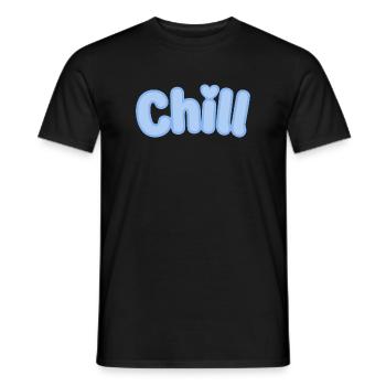 Chill Pastel Blue Bubble Text - Männer T-Shirt - Schwarz - Vorne - AI Model Male 178 light (178cm)