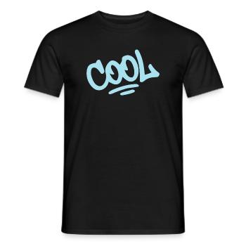 COOL Pastel Blue Graffiti - Männer T-Shirt - Schwarz - Vorne - AI Model Male 178 light (178cm)