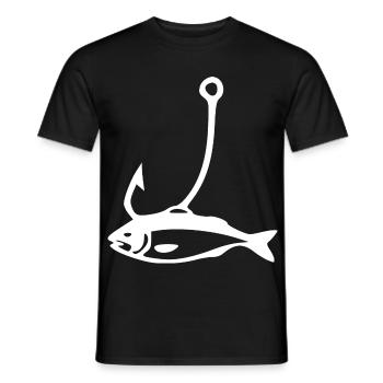 Hakenfisch Silhouette - Männer T-Shirt - Schwarz - Vorne - AI Model Male 178 light (178cm)