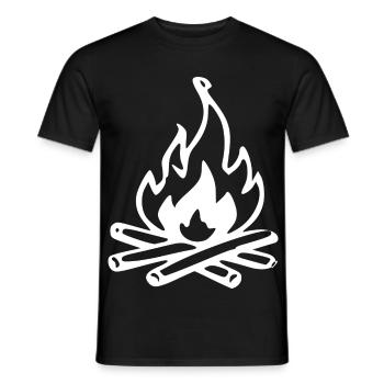 Lagerfeuer Skizze mit Stöcken - Männer T-Shirt - Schwarz - Vorne - AI Model Male 178 light (178cm)