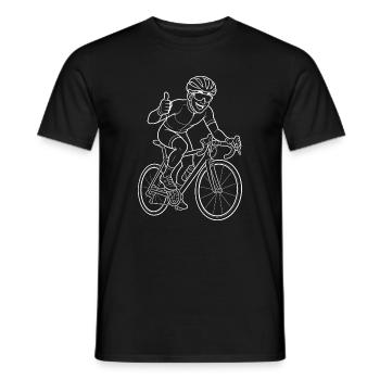 Rennrad Daumen Hoch Radfahrer Sport Line Art Shirt - Männer T-Shirt - Schwarz - Vorne - AI Model Male 178 light (178cm)