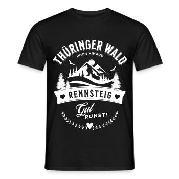 Thüringer Wald Hoch Hinaus Rennsteig Gut Runst - Männer T-Shirt - Schwarz - Vorne - AI Model Male 178 light (178cm)