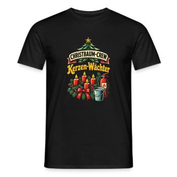 Christbaum-Crew Kerzen-Wächter - Männer T-Shirt - Schwarz - Vorne - AI Model Male 178 light (178cm)