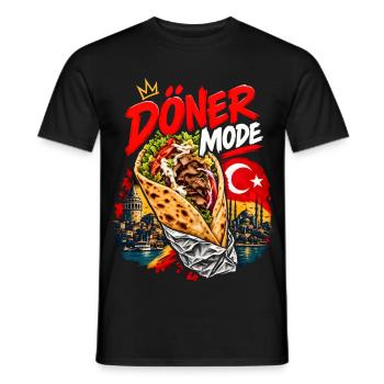 Döner Mode Türkischer Kebab Streetfood Kultur - Männer T-Shirt - Schwarz - Vorne - AI Model Male 178 light (178cm)