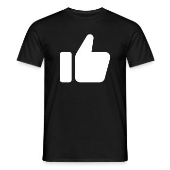 Like Hand Symbol, Daumen hoch, Gefällt mir - Männer T-Shirt - Schwarz - Vorne - AI Model Male 178 light (178cm)