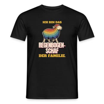 Ich bin das Regenbogenschaf der Familie - Männer T-Shirt - Schwarz - Vorne - AI Model Male 178 light (178cm)